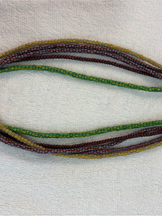 Jewelry - Multicolor Seed Bead Layered Necklace - Green, Yellow, Maroon